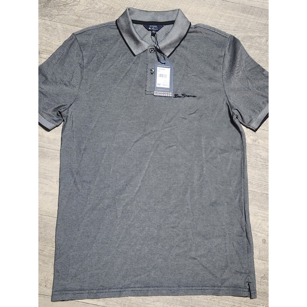 Ben Sherman Mens Short Sleeve Black Polo Size Small NWT